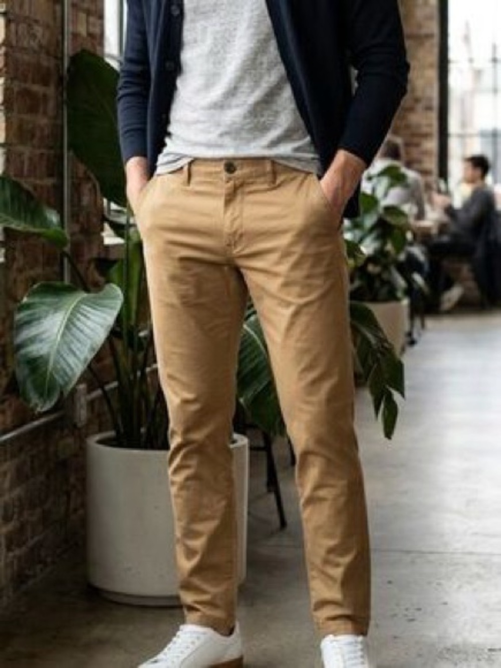 H&M Men's Khaki Slim Chinos